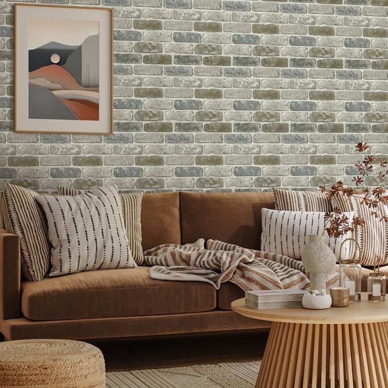Commomy 10 Pcs 3D Faux Brick Peel and Stick -11.8"X11.8" Small Size Thin PVC Brick Wall Panels Farmhouse DIY Self-Adhesive Wallpaper Tile for Kitchen Backsplash, Living Room, RV - Image 3